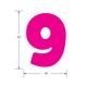 Pink Number (9) Corrugated Plastic Yard Sign, 24in